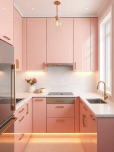 Blush Pink & Gold Glam Kitchen