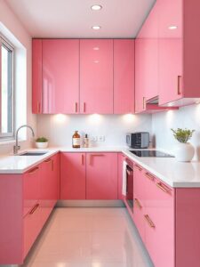 Glossy Pink Modern Luxe Kitchen