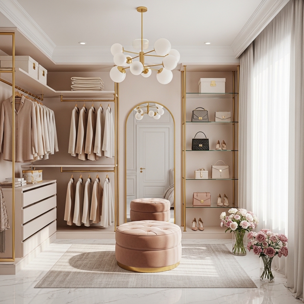 Feminine Minimalist Open Closet Ideas That Looks Luxury