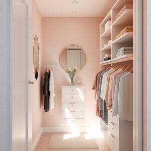 Compact Feminine Open Closet for Small Spaces